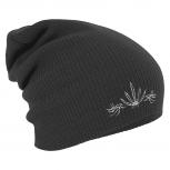 Longbeanie Slouch-Beanie Mütze Hanfblatt 54545 grau