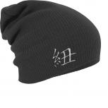Longbeanie Slouch-Beanie Mütze Chinesisches Zeichen 54549 grau