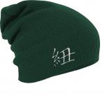 Longbeanie Slouch-Beanie Mütze Chinesisches Zeichen 54549 grün