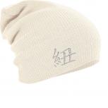 Longbeanie Slouch-Beanie Mütze Chinesisches Zeichen 54549 natur