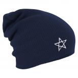 Longbeanie Slouch-Beanie Mütze Stern 54554 Navy
