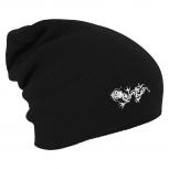 Longbeanie Slouch-Beanie Wintermütze Stickmotiv Drache 54560 schwarz