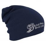 Longbeanie Slouch-Beanie Mütze Loud Pipes save Lives 54563 Navy