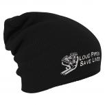 Longbeanie Slouch-Beanie Mütze Loud Pipes save Lives 54563 schwarz