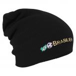 Longbeanie Slouch-Beanie Brasilien Fussball 54581 schwarz
