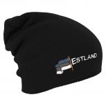Longbeanie Slouch-Beanie Estland Fussball 54585 schwarz