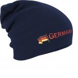 Longbeanie Slouch-Beanie Mütze Germany mit Fahne 54588 Navy