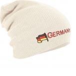 Longbeanie Slouch-Beanie Mütze Germany mit Fahne 54588 natur