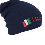 Longbeanie Slouch-Beanie Mütze Italy Italien mit Fahne 54590