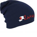 Longbeanie Slouch-Beanie Mütze Japan mit Fahne 54591