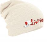 Longbeanie Slouch-Beanie Mütze Japan mit Fahne 54591 natur
