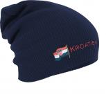 Longbeanie Slouch-Beanie Mütze Kroatien mit Fahne 54592 Navy