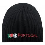 Beanie Mütze PORTUGAL Fussball 54597 schwarz