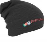 Longbeanie Slouch-Beanie Mütze Portugal mit Fahne 54597