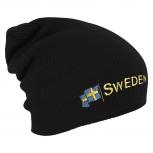 Longbeanie Slouch-Beanie Mütze Schweden mit Fahne 54598