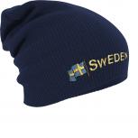 Longbeanie Slouch-Beanie Mütze Schweden mit Fahne 54598