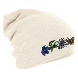 Longbeanie Slouch-Beanie Wintermütze Edelweiß Enzian 54816 natur