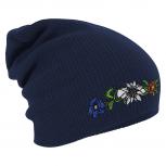 Longbeanie Slouch-Beanie Wintermütze Edelweiß Enzian 54816 Navy