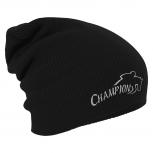 Longbeanie Slouch-Beanie Wintermütze Stickmotiv Champion 54820 schwarz