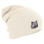 Longbeanie Slouch-Beanie Wintermütze Katze grau 54849 natur
