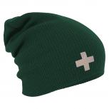 Longbeanie Slouch-Beanie Wintermütze Kreuz 54899 grün