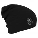Longbeanie Slouch-Beanie Mütze Hamster Kontur silber 55142 schwarz