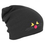 Longbeanie Slouch-Beanie Wintermütze Katzengesicht 55144