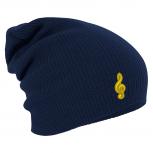 Longbeanie Slouch-Beanie Wintermütze Notenschlüssel 55152 Navy
