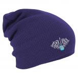 Longbeanie Slouch-Beanie Mütze Gitarre Tattoo 55160 lila