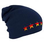 Longbeanie Slouch-Beanie Mütze Deutschland Sterne 55171 Navy