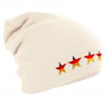 Longbeanie Slouch-Beanie Mütze Deutschland Sterne 55171 natur