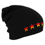 Longbeanie Slouch-Beanie Mütze Deutschland Sterne 55171 schwarz