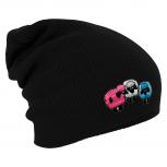 Longbeanie Slouch-Beanie Mütze Schafe 55310 schwarz