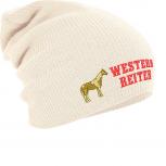 Longbeanie Slouch-Beanie Western Reiter 55319 natur