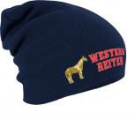 Longbeanie Slouch-Beanie Western Reiter 55319 Navy