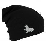 Longbeanie Slouch-Beanie Seehund 55330 schwarz