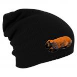 Longbeanie Slouch-Beanie Mütze Hase 55347 schwarz