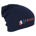 Longbeanie Slouch-Beanie Fahne Frankreich France 55416 Navy