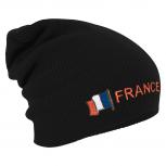 Longbeanie Slouch-Beanie Fahne Frankreich France 55416 schwarz
