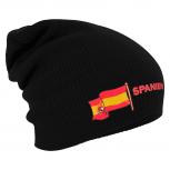 Longbeanie Slouch-Beanie Flagge Spanien 55433 schwarz