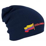 Longbeanie Slouch-Beanie Flagge Kolumbien 55436 Navy