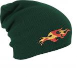 Longbeanie Slouch-Beanie Mütze Flamme 55604 grün