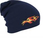 Longbeanie Slouch-Beanie Mütze Flamme 55604 Navy