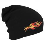 Longbeanie Slouch-Beanie Mütze Flamme 55604 schwarz