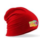 Longbeanie Slouch-Beanie Sommerbeanie - FRIEDEN PEACE NOT WAR - 55678 rot