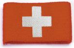 Pulswärmer mit Einstickung - Schweiz - 56507 - Frottee-Schweißband rot