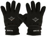 Handschuhe Fleece mit Einstickung Fliegerabzeichen Fallschirm  56508-5 schwarz
