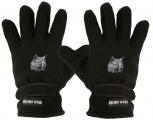 Handschuhe Fleece mit Einstickung Katze Karhäuser 56508-9 schwarz
