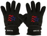 Handschuhe Fleece mit Einstickung Stern USA Amerika 56527 schwarz