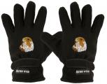 Handschuhe Fleece mit Einstickung Milan Bussard Greifvogel 56539 schwarz
